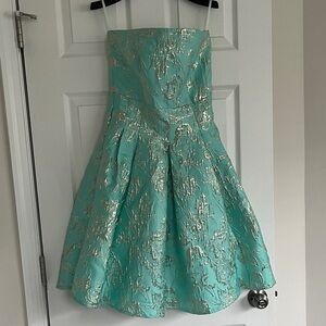 Eva Mendes for New York & Company Aqua and Silver Mini Dress